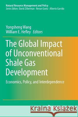The Global Impact of Unconventional Shale Gas Development: Economics, Policy, and Interdependence Wang, Yongsheng 9783319810942 Springer