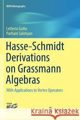Hasse-Schmidt Derivations on Grassmann Algebras: With Applications to Vertex Operators Gatto, Letterio 9783319811345 Springer