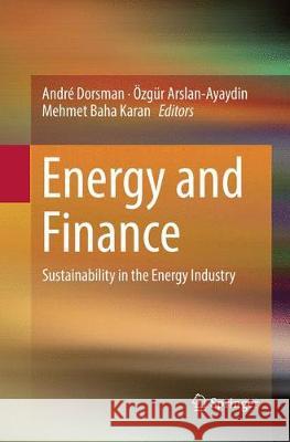 Energy and Finance: Sustainability in the Energy Industry Dorsman, André 9783319812380 Springer