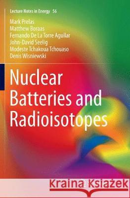 Nuclear Batteries and Radioisotopes Prelas, Mark; Boraas, Matthew; De La Torre Aguilar, Fernando 9783319824147