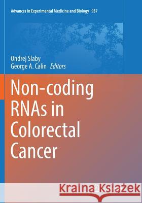 Non-Coding Rnas in Colorectal Cancer Slaby, Ondrej 9783319824918