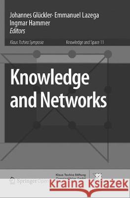 Knowledge and Networks Johannes Gluckler Emmanuel Lazega Ingmar Hammer 9783319831893 Springer