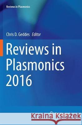 Reviews in Plasmonics 2016  9783319838946 Springer