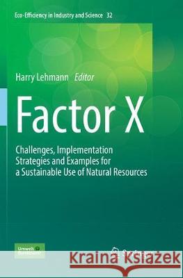 Factor X: Challenges, Implementation Strategies and Examples for a Sustainable Use of Natural Resources Lehmann, Harry 9783319843124 Springer
