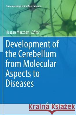 Development of the Cerebellum from Molecular Aspects to Diseases Hassan Marzban 9783319866932 Springer