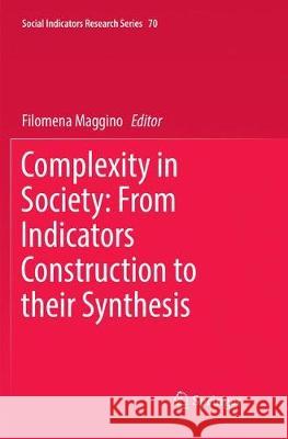 Complexity in Society: From Indicators Construction to Their Synthesis Maggino, Filomena 9783319868950