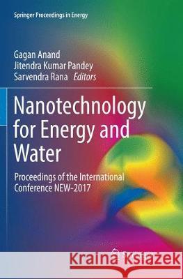 Nanotechnology for Energy and Water: Proceedings of the International Conference New-2017 Anand, Gagan 9783319874708 Springer