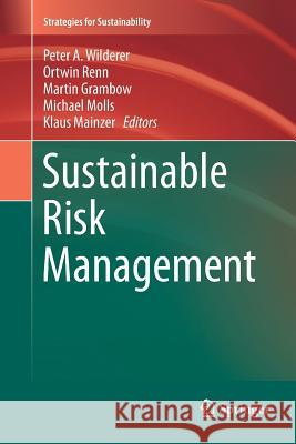 Sustainable Risk Management Peter A. Wilderer Ortwin Renn Martin Grambow 9783319882017