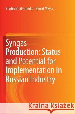 Syngas Production: Status and Potential for Implementation in Russian Industry Vladimir Litvinenko Bernd Meyer 9783319890227