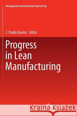 Progress in Lean Manufacturing  9783319892535 Springer