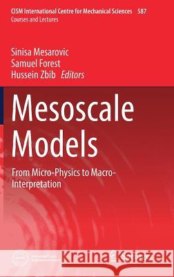 Mesoscale Models: From Micro-Physics to Macro-Interpretation Mesarovic, Sinisa 9783319941851 Springer