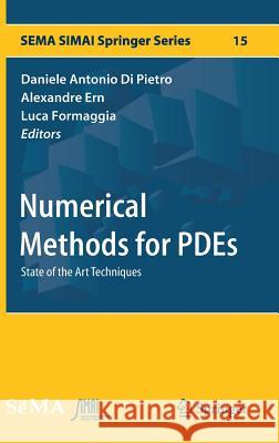 Numerical Methods for Pdes: State of the Art Techniques Di Pietro, Daniele Antonio 9783319946757 Springer