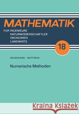 Numerische Methoden Dieter Oelschlagel Wolf-Gert Matthaus Dieter Oelschlagel 9783322008039 Vieweg+teubner Verlag