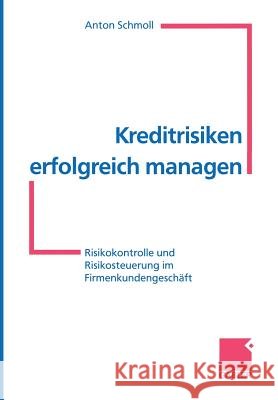 Kreditrisiken Erfolgreich Managen: Risikokontrolle Und Risikosteuerung Im Firmenkundengeschäft Schmoll, Anton 9783322869173