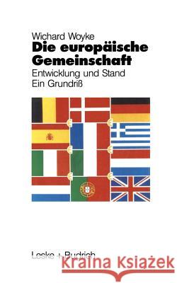 Die Europäische Gemeinschaft: Entwicklung Und Stand Ein Grundriß Woyke, Wichard 9783322926463 Vs Verlag Fur Sozialwissenschaften