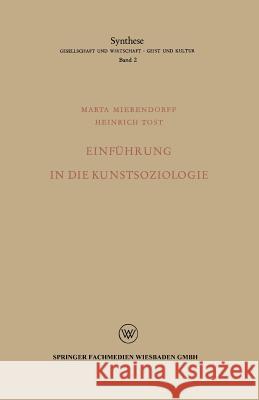 Einführung in Die Kunstsoziologie Mierendorff, Marta 9783322983121 Vs Verlag Fur Sozialwissenschaften