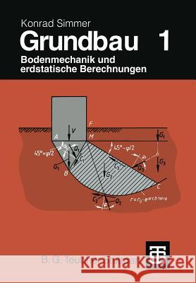 Grundbau: Teil 1 Bodenmechanik Und Erdstatische Berechnungen Simmer, Konrad 9783322993892 Vieweg+teubner Verlag