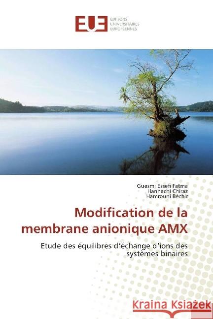 Modification de la membrane anionique AMX : Etude des équilibres d'échange d'ions des systèmes binaires Fatma, Guesmi Essefi; Chiraz, Hannachi; Béchir, Hamrouni 9783330872585