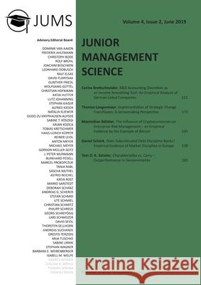 Junior Management Science, Volume 4, Issue 2, June 2019 Junior Management Science E. V. 9783346081681 Grin Verlag