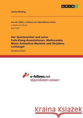 Der Quintenzirkel und seine Farb-Klang-Assoziationen. Malinowskis Music Animation Machine und Skrjabins Lichtorgel Janina Reising 9783346213303 Grin Verlag