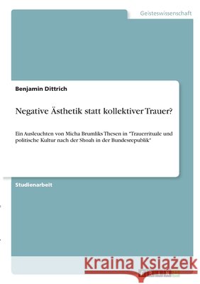 Negative  Benjamin Dittrich 9783346364944