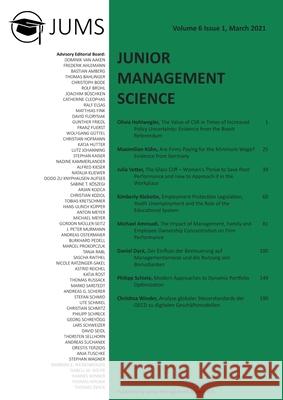 Junior Management Science, Volume 6, Issue 1, March 2021 Junior Management Science E V 9783346415684 Grin Verlag