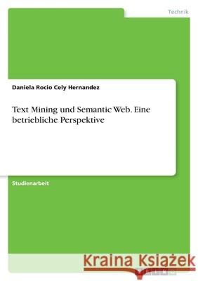 Text Mining und Semantic Web. Eine betriebliche Perspektive Daniela Rocio Cel 9783346471499 Grin Verlag