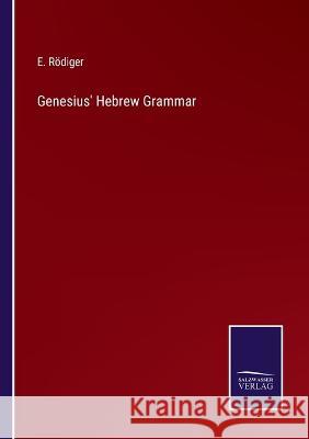 Genesius' Hebrew Grammar E Rödiger 9783375057305 Salzwasser-Verlag