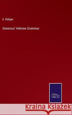 Genesius' Hebrew Grammar E Rödiger 9783375057312 Salzwasser-Verlag