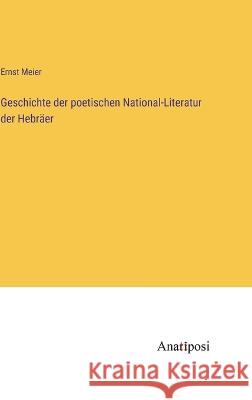 Geschichte der poetischen National-Literatur der Hebraer Ernst Meier   9783382015930 Anatiposi Verlag