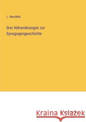 Drei Abhandelungen zur Synagogengeschichte L Herzfeld   9783382016883 Anatiposi Verlag