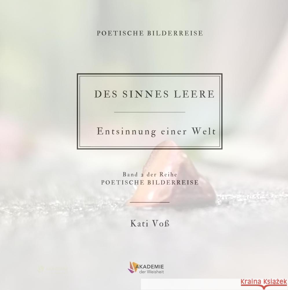 Des Sinnes Leere: Entsinnung einer Welt Kati Vo? 9783384048257