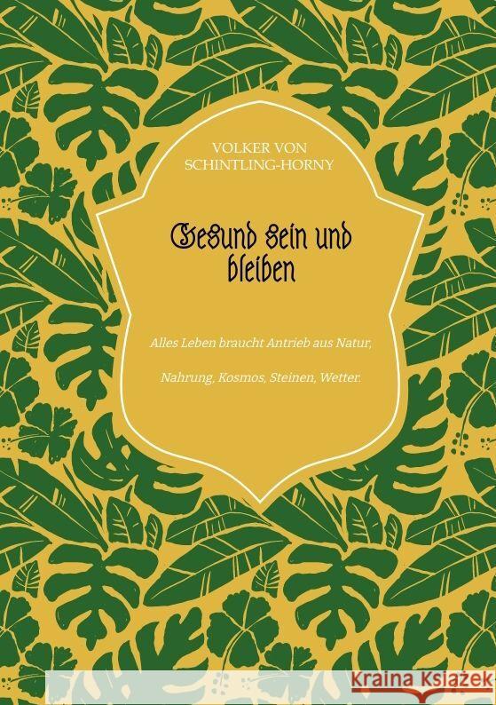 Gesund sein und bleiben Schintling-Horny, Volker von 9783384117571