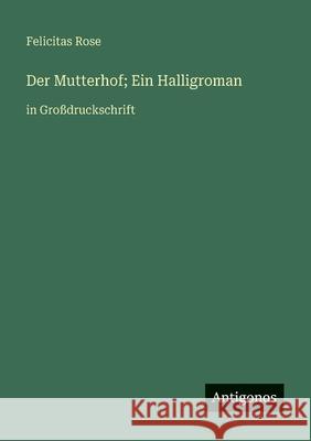 Der Mutterhof; Ein Halligroman: in Gro?druckschrift Felicitas Rose 9783388083391 Antigonos Verlag