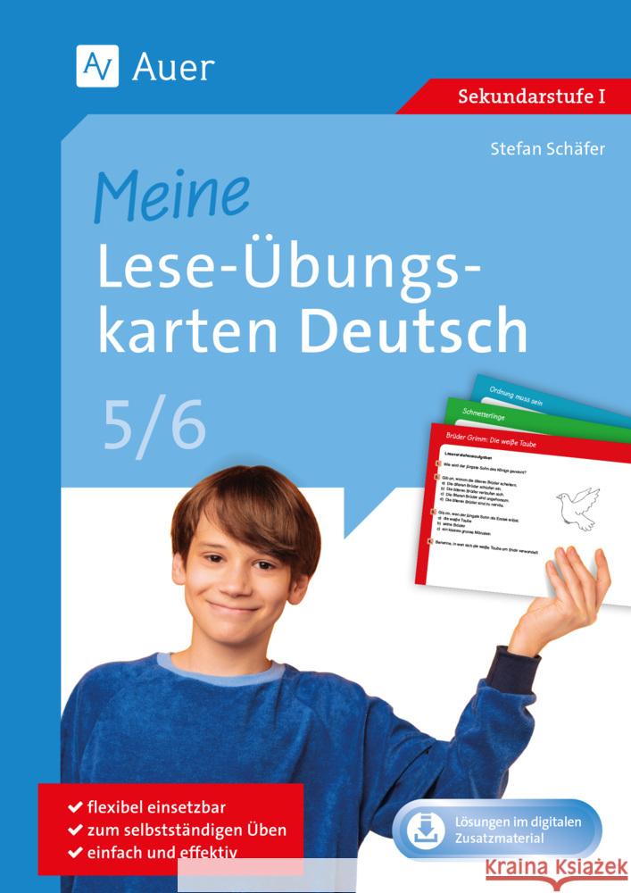 Meine Lese-Übungskarten Deutsch 5-6, m. 1 Beilage Schäfer, Stefan 9783403089087