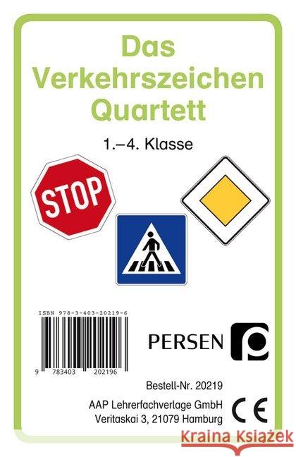 Das Verkehrszeichen-Quartett, Kartenspiel : 1. bis 4. Klasse Wehren, Bernd 9783403202196