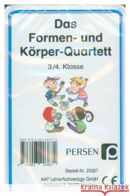 Das Formen- und Körper-Quartett (Kartenspiel) : 3./4. Klasse Wehren, Bernd 9783403203872