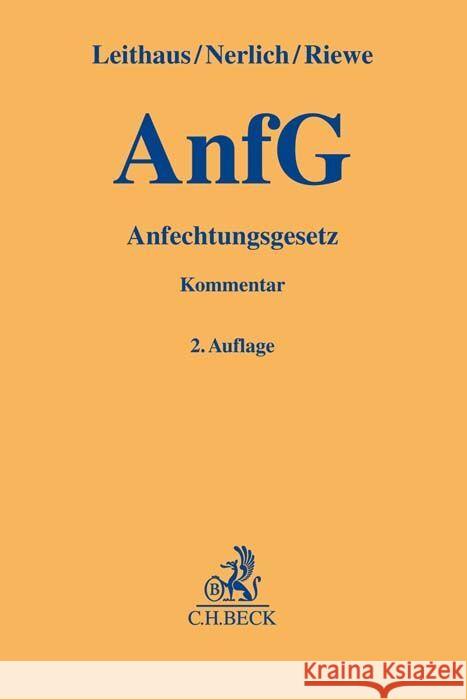 Anfechtungsgesetz Nerlich, Jörg, Nerlich, Jörg, Niehus, Christoph 9783406744921