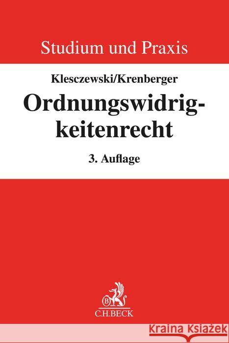 Ordnungswidrigkeitenrecht Klesczewski, Diethelm, Krenberger, Benjamin 9783406778582 Beck Juristischer Verlag