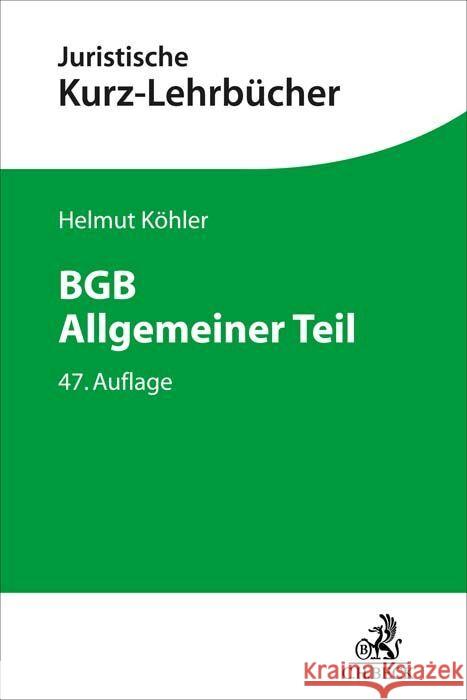 BGB Allgemeiner Teil Köhler, Helmut, Lange, Heinrich 9783406801693 Beck Juristischer Verlag