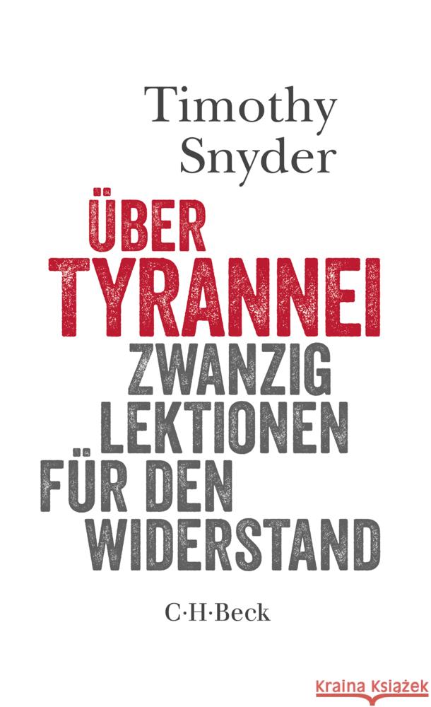 Über Tyrannei Snyder, Timothy 9783406803642