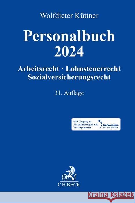 Personalbuch 2024, m. 1 Buch, m. 1 Online-Zugang Küttner, Wolfdieter 9783406814433