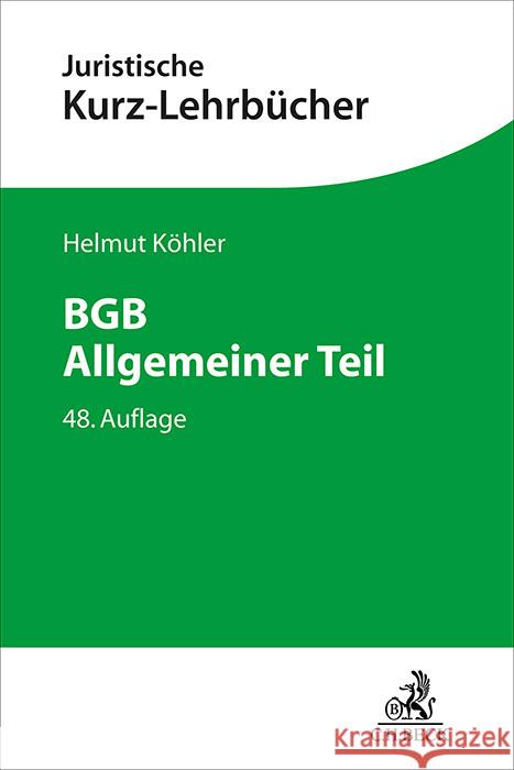 BGB Allgemeiner Teil Köhler, Helmut, Lange, Heinrich 9783406819834