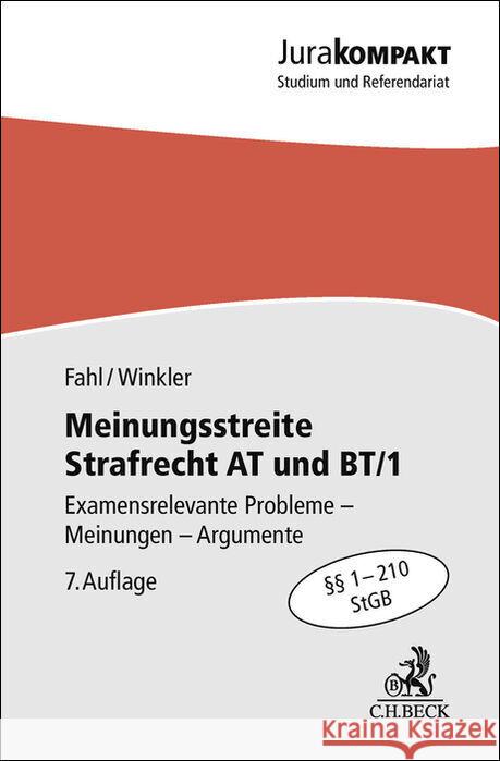 Meinungsstreite Strafrecht AT und BT/1 Fahl, Christian, Winkler, Klaus 9783406834707