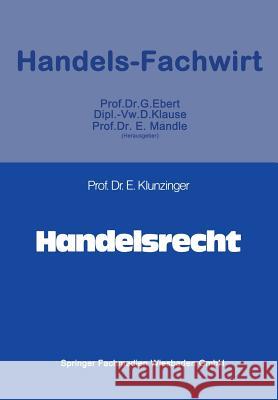 Handelsrecht Eugen Klunzinger 9783409021586 Gabler Verlag