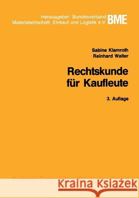 Rechtskunde Für Kaufleute Klamroth, Sabine 9783409036139 Gabler Verlag