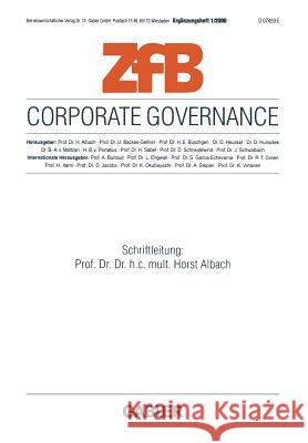 Corporate Governance Horst Albach 9783409116008