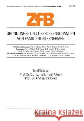 Gründungs- Und Überlebenschancen Von Familienunternehmen Albach, Horst 9783409123303 Gabler Verlag