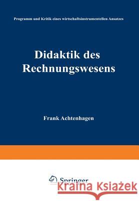 Didaktik Des Rechnungswesens Achtenhagen Frank Achtenhagen Frank 9783409133753