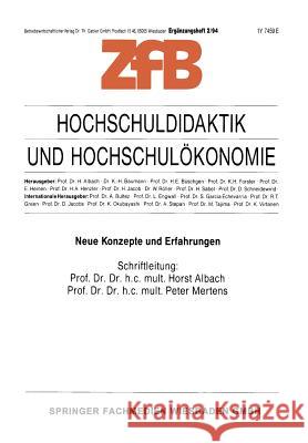 Hochschuldidaktik Und Hochschulökonomie: Neue Konzepte Und Erfahrungen Mertens, Peter 9783409137638